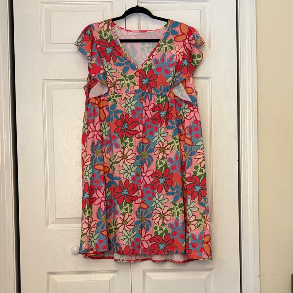 3/$15 🦞SHEIN Multicolor Floral Casual Dress NWOT (XL)